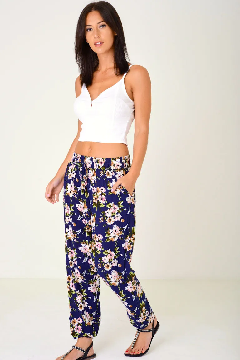 Floral Print Harem Trousers