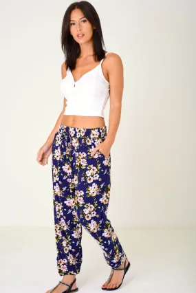 Floral Print Harem Trousers