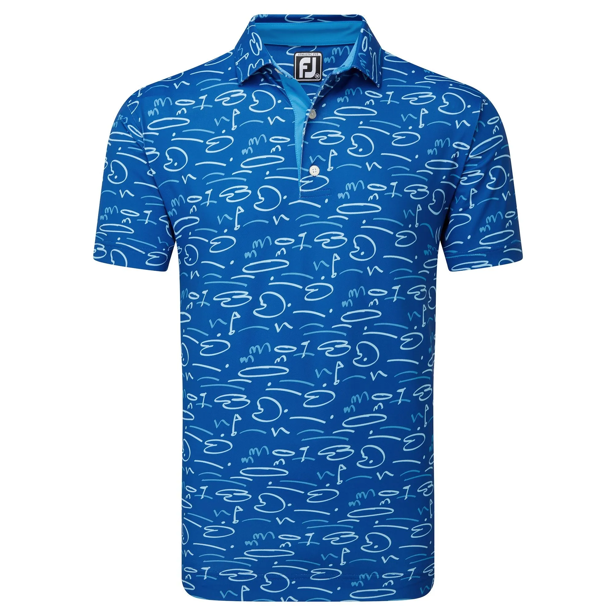 Footjoy Polo Golf Course Doodle Blue