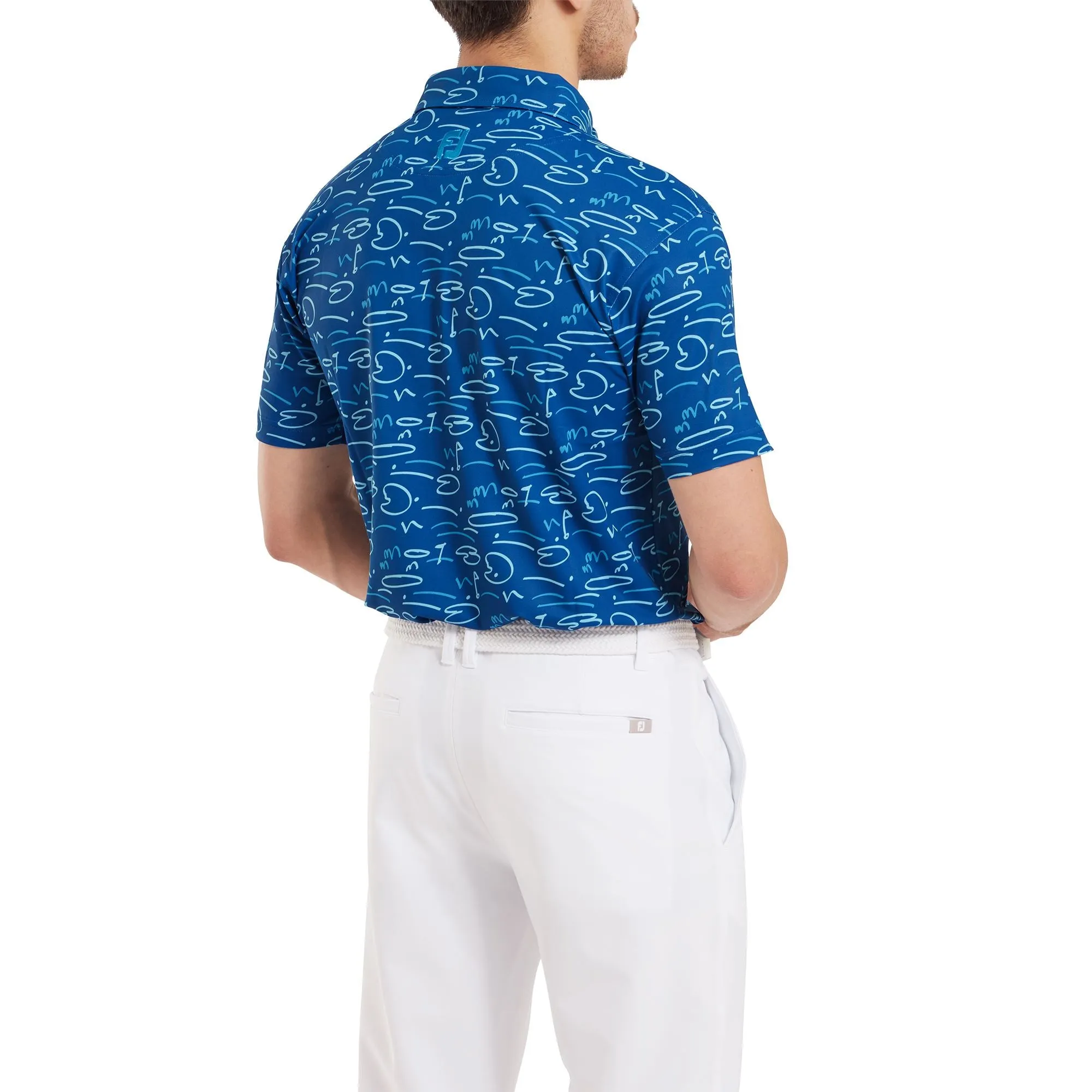 Footjoy Polo Golf Course Doodle Blue