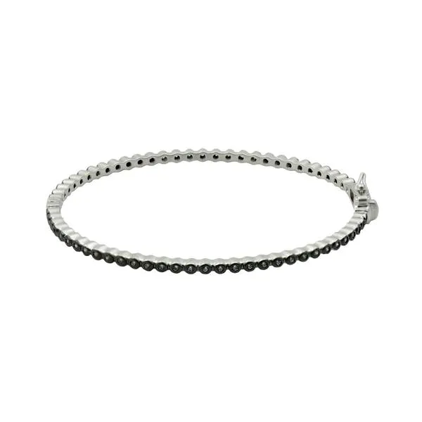 Freida Rothman Sterling Silver cz black rhodium Plated bangle