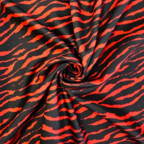 FS1115 Zebra Scuba Stretch Knit Fabric Red & Black