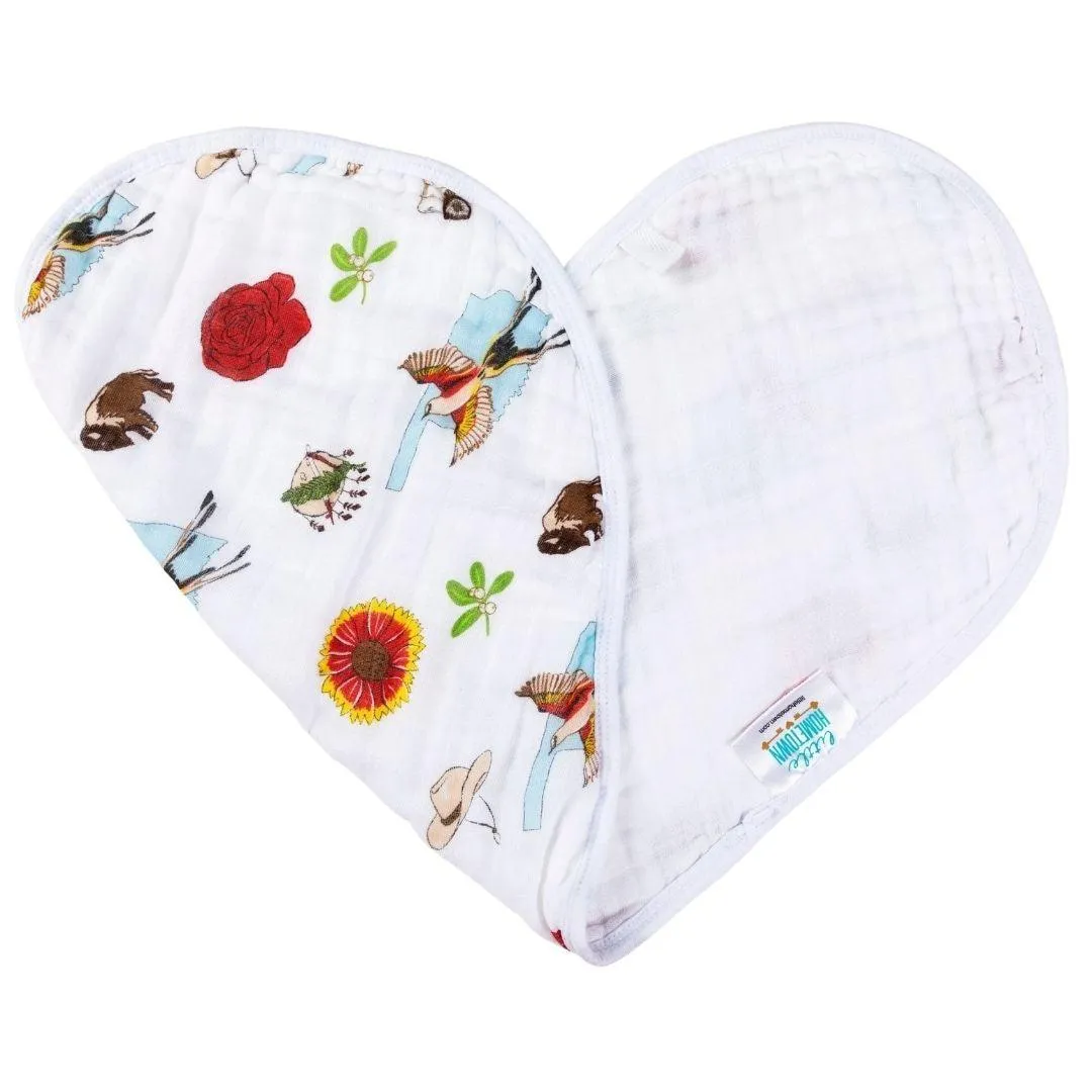 Gift Set: Oklahoma Swaddle Blanket and Burp Cloth/Bib Combo