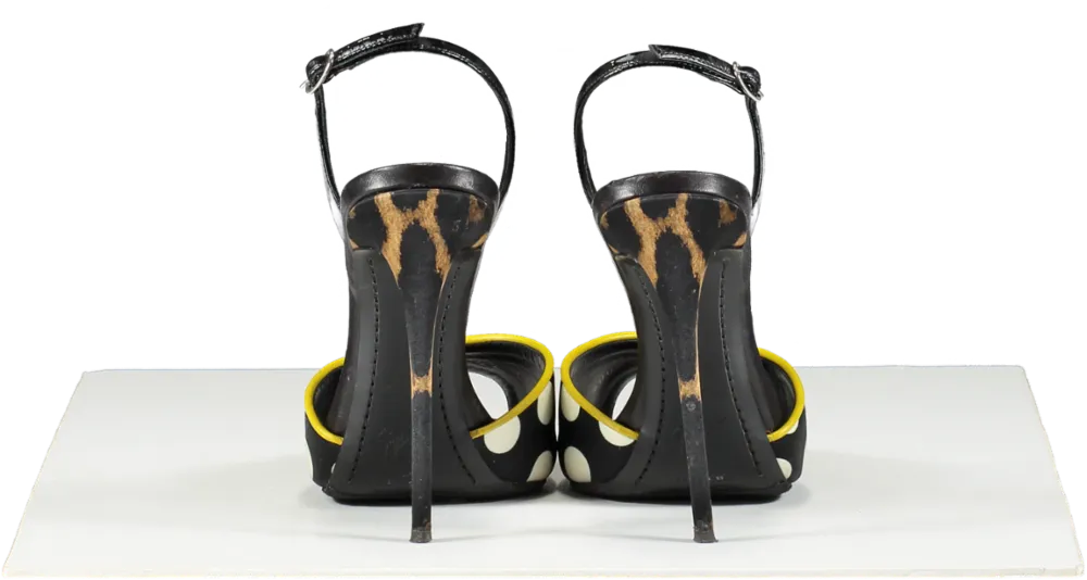 Giuseppe Zanotti Multicoloured Black Satin Polka Dot Sandal Heels UK 5 EU 38 👠