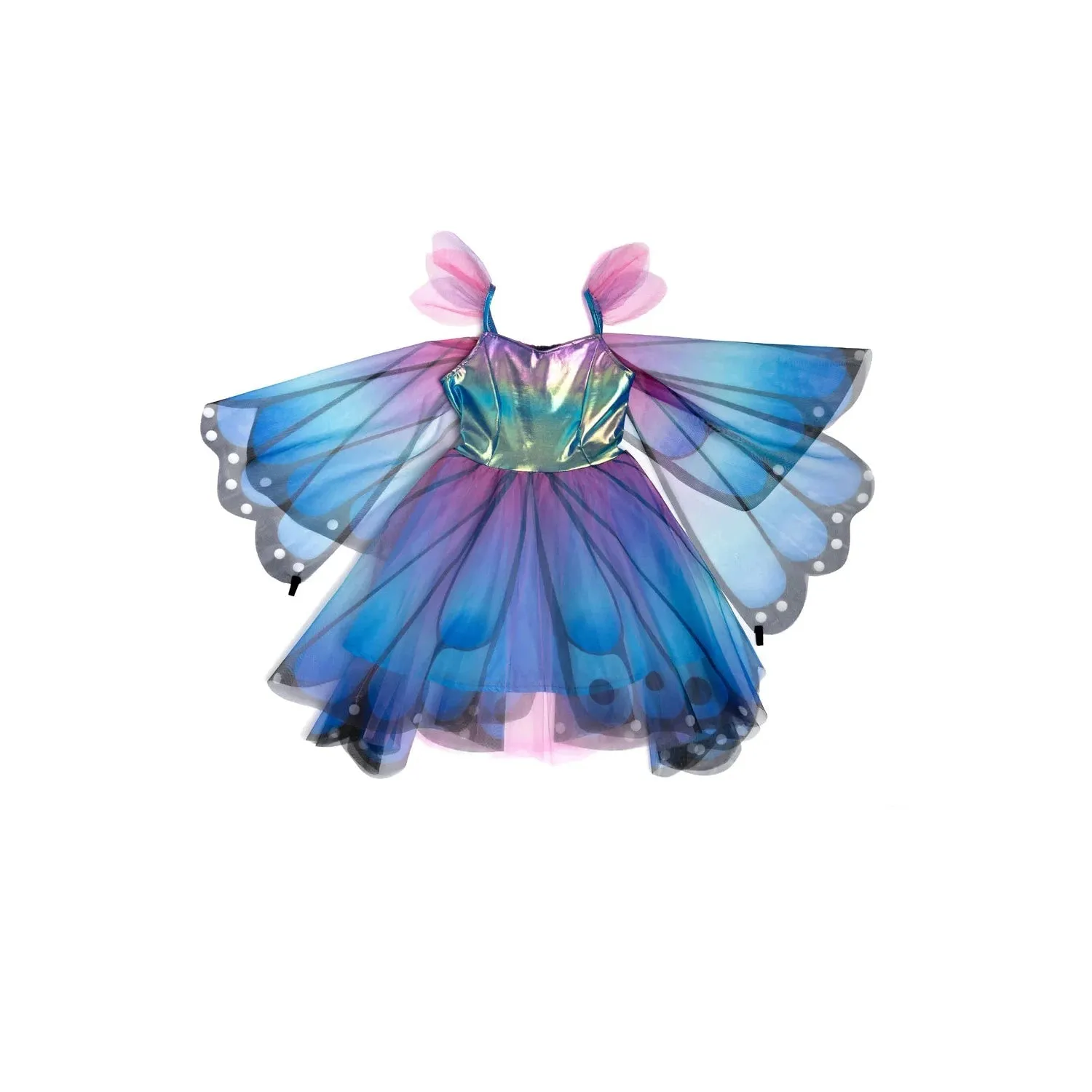 Great Pretenders Blue Butterfly Twirl Dress with Wings & Headband