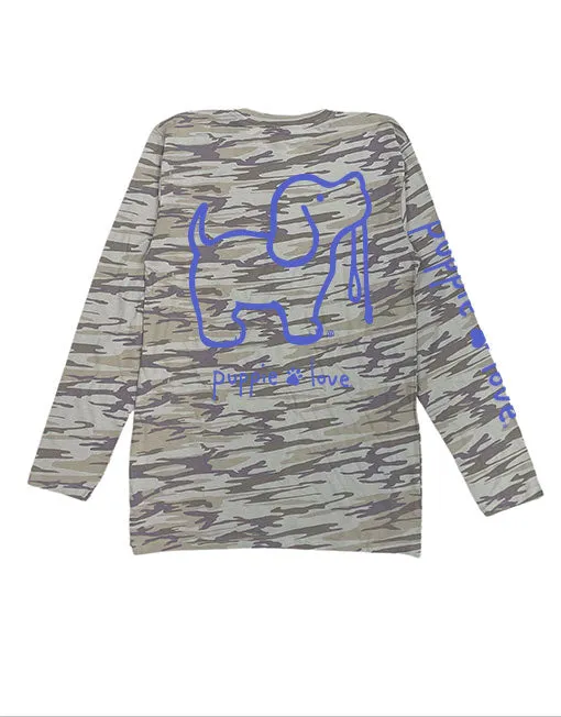 GREY CAMO LOGO PUP, ADULT LS