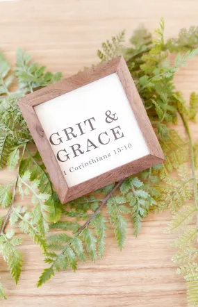 Grit And Grace 1 Corinthians 15:10 White Sign