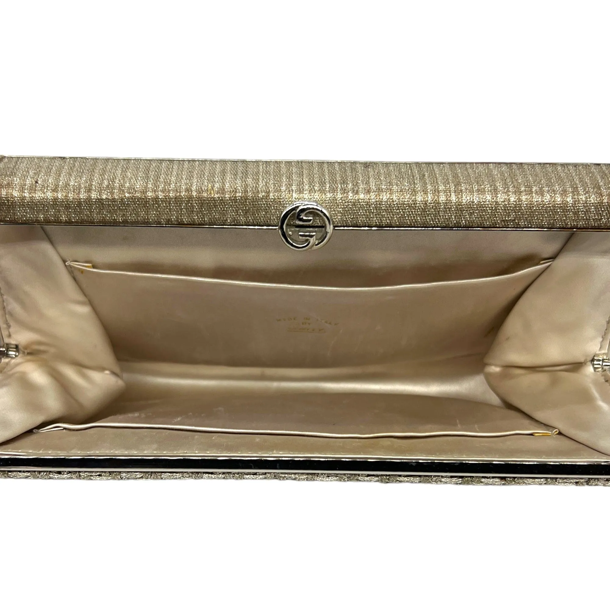 GUCCI Vintage 1960's Clutch - Silver & Gold