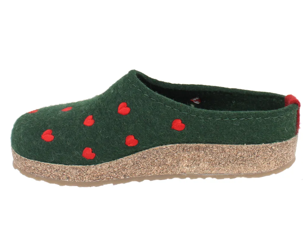 Haflinger Clogs Grizzly Sweetheart Green