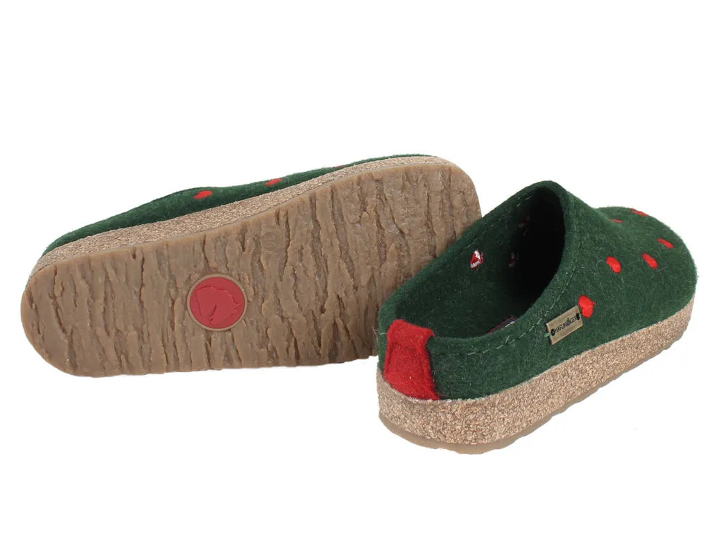 Haflinger Clogs Grizzly Sweetheart Green