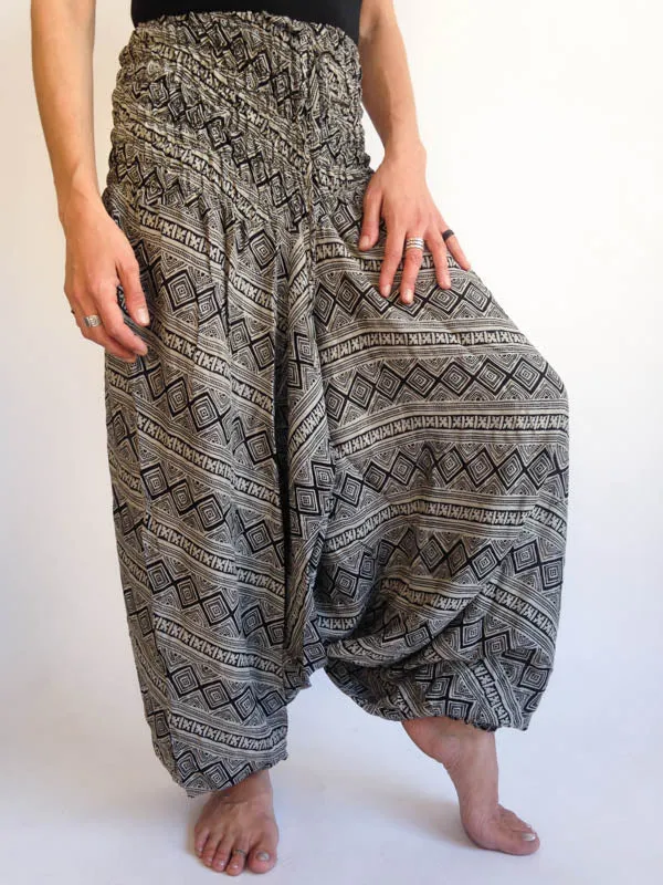 Harem Pants Black and White Pattern