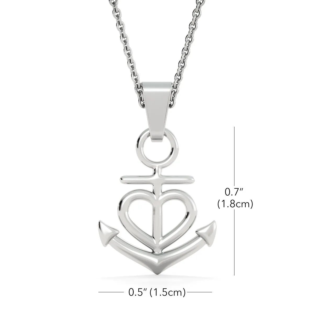 Heart Anchor Necklace With Husband To Wife "Heart To Heart" Message Card