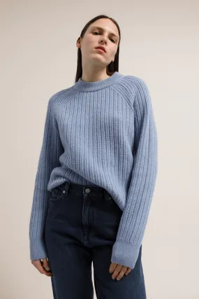 hinaa knit sweater arctic blue