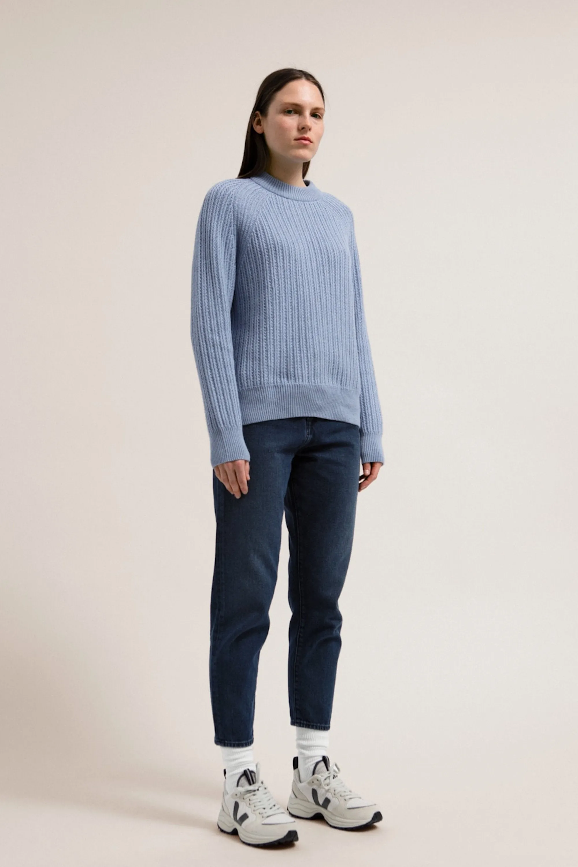 hinaa knit sweater arctic blue