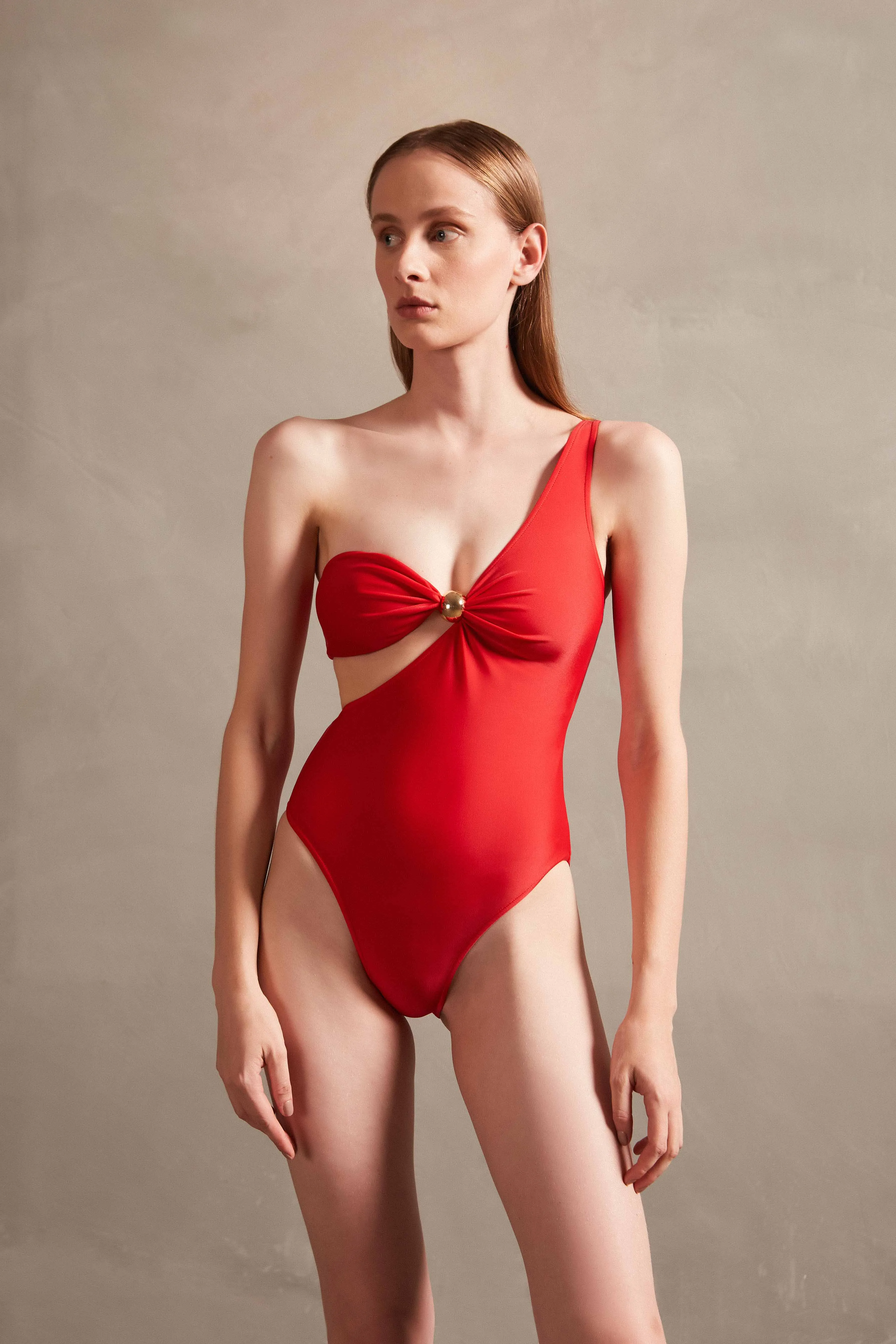 Holiday One-Shoulder Swimsuit