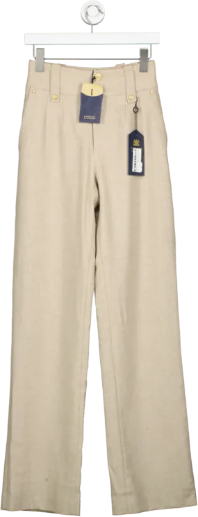 Holland Cooper Beige High Waisted Straight Trouser BNWT UK 6