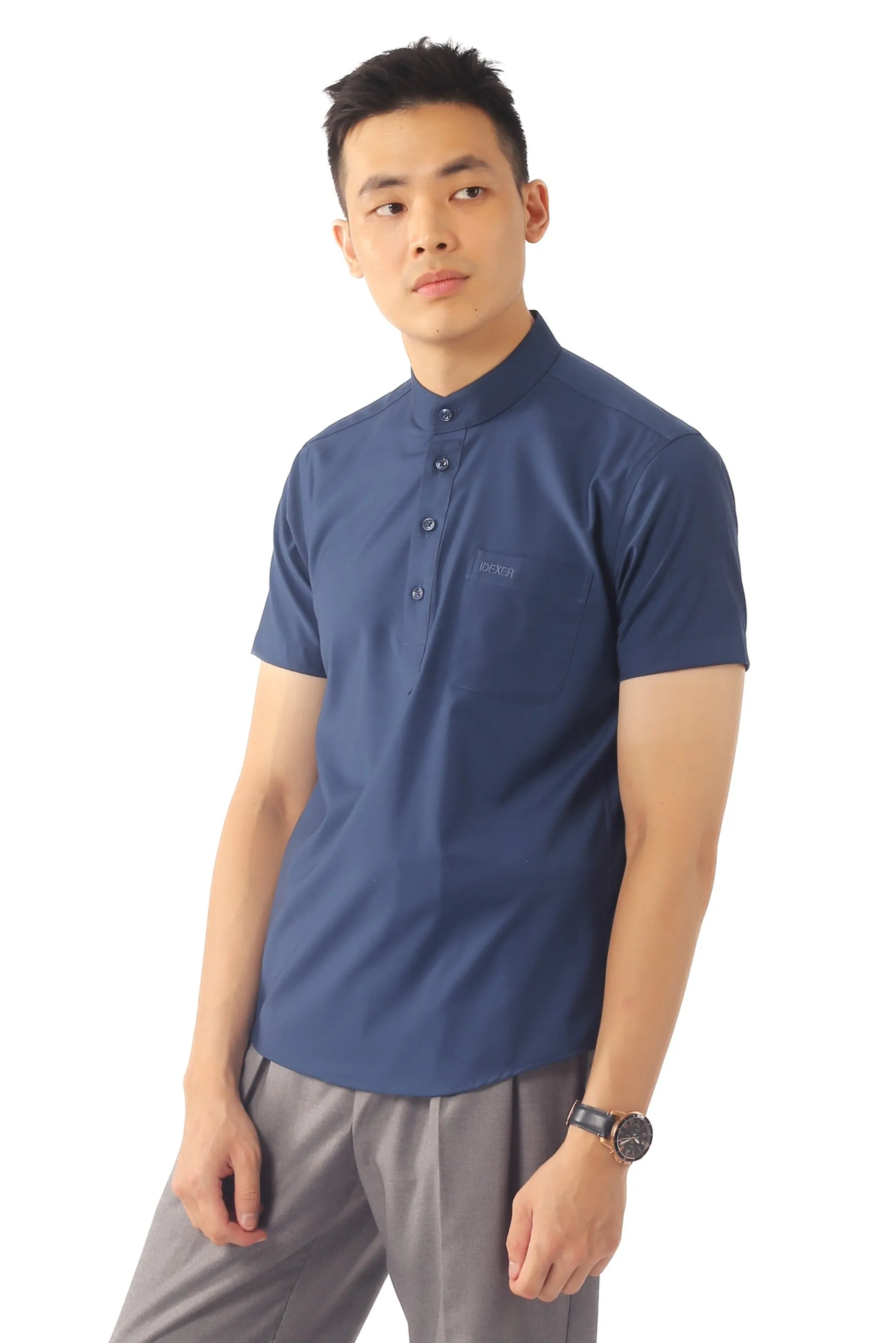 IDEXER MANDARIN SHORT SLEEVE SHIRT [SLIM FIT] ID0263