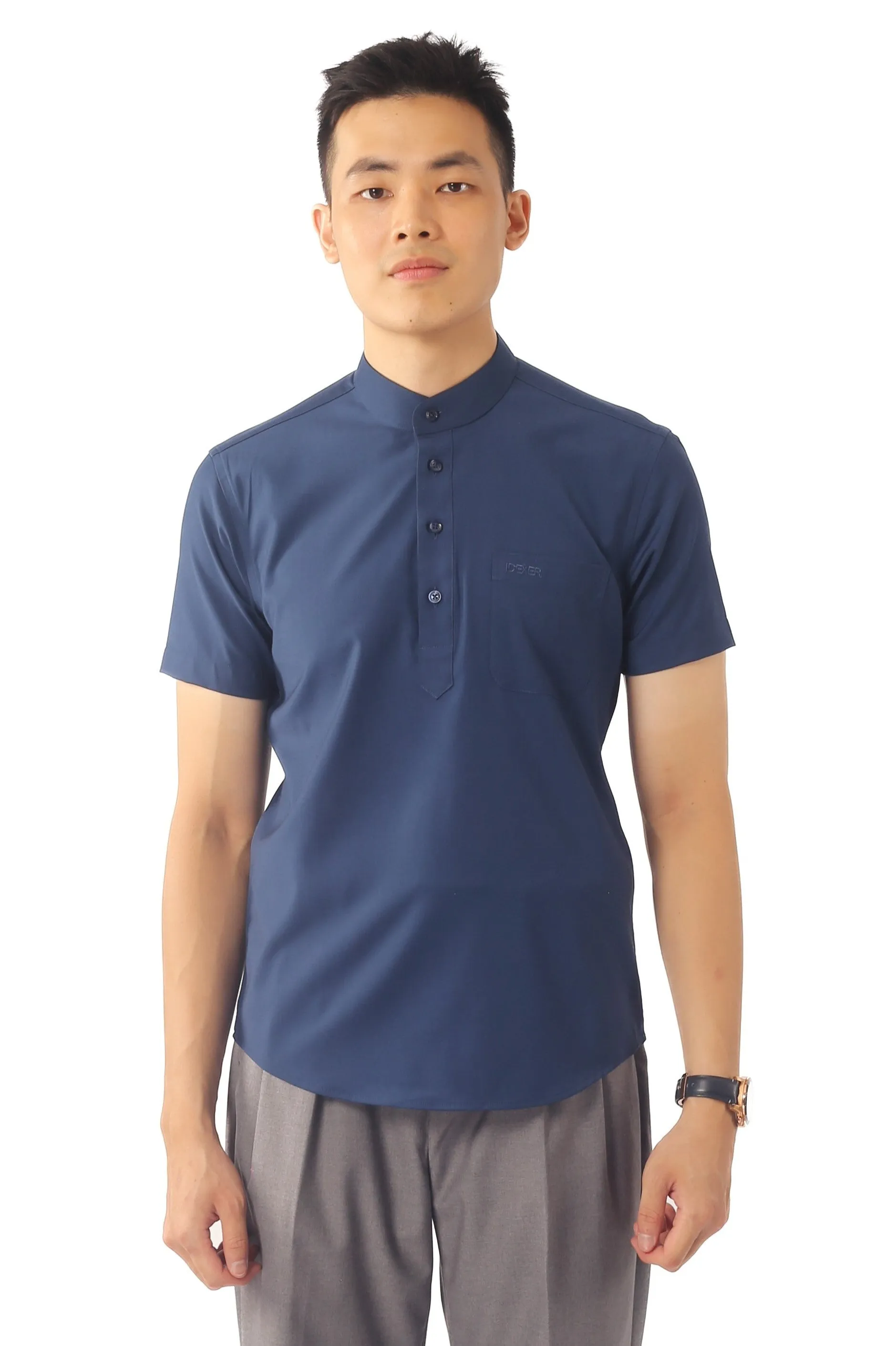 IDEXER MANDARIN SHORT SLEEVE SHIRT [SLIM FIT] ID0263