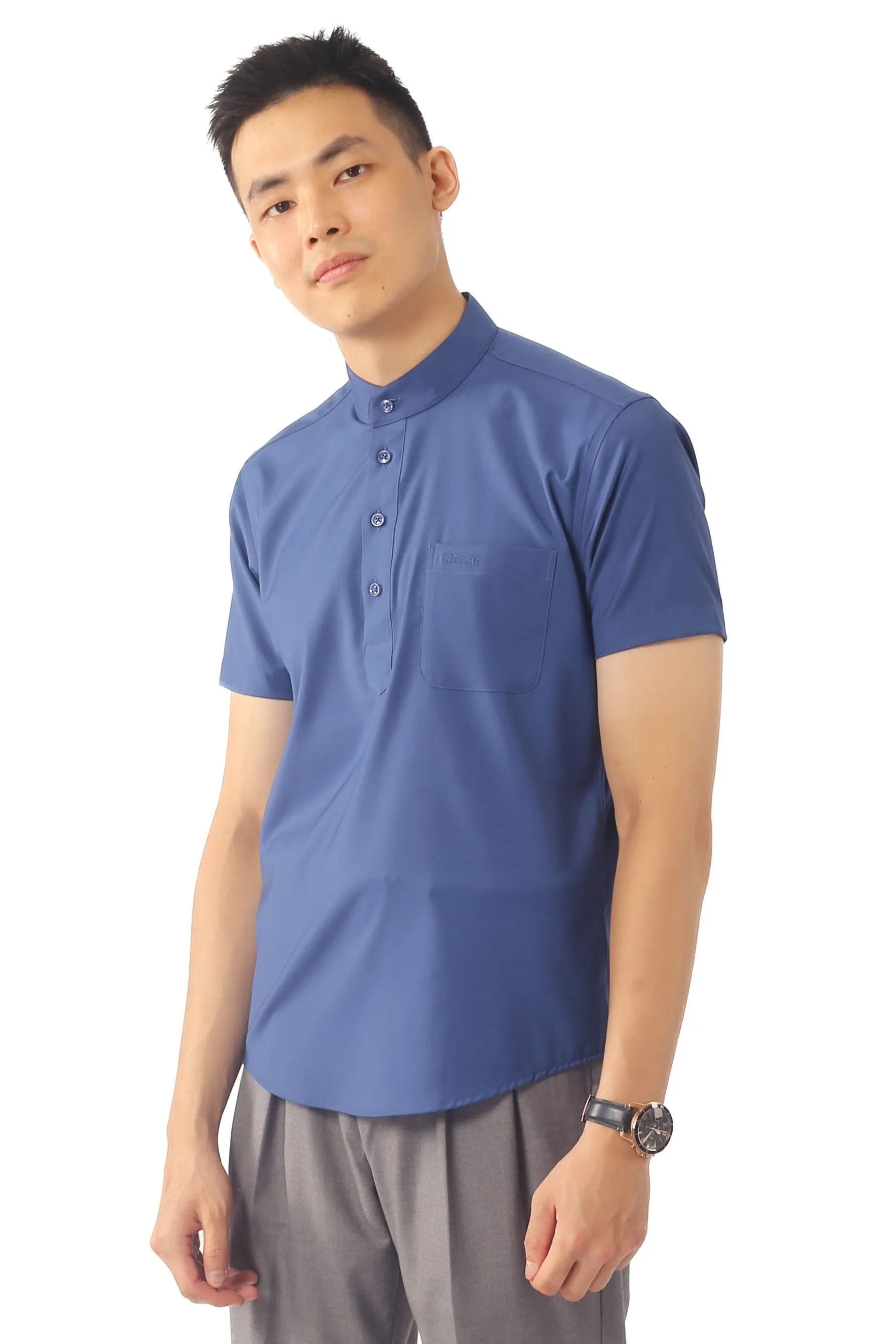 IDEXER MANDARIN SHORT SLEEVE SHIRT [SLIM FIT] ID0263