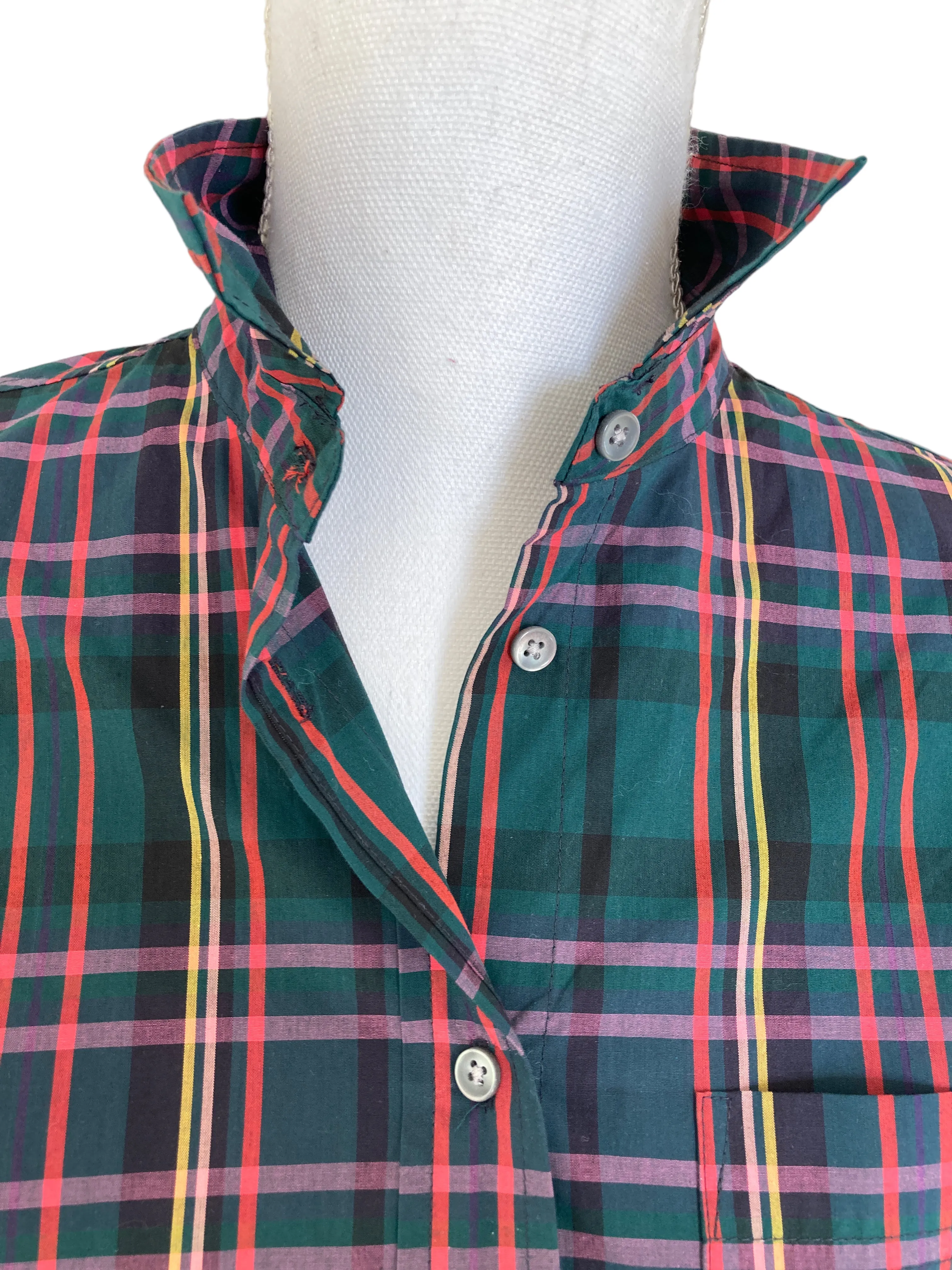 J. Crew Black Label Green Plaid Holiday Shirt, 4