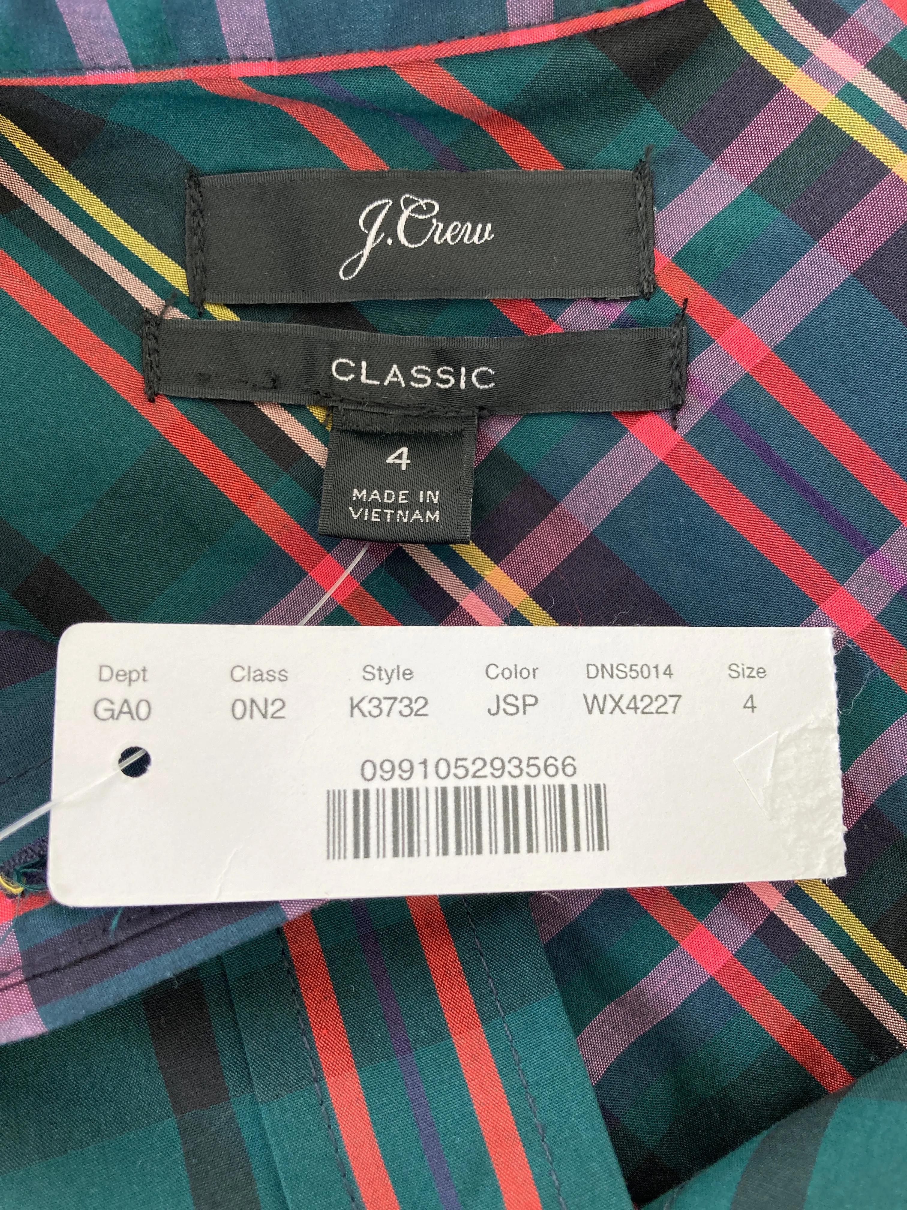 J. Crew Black Label Green Plaid Holiday Shirt, 4