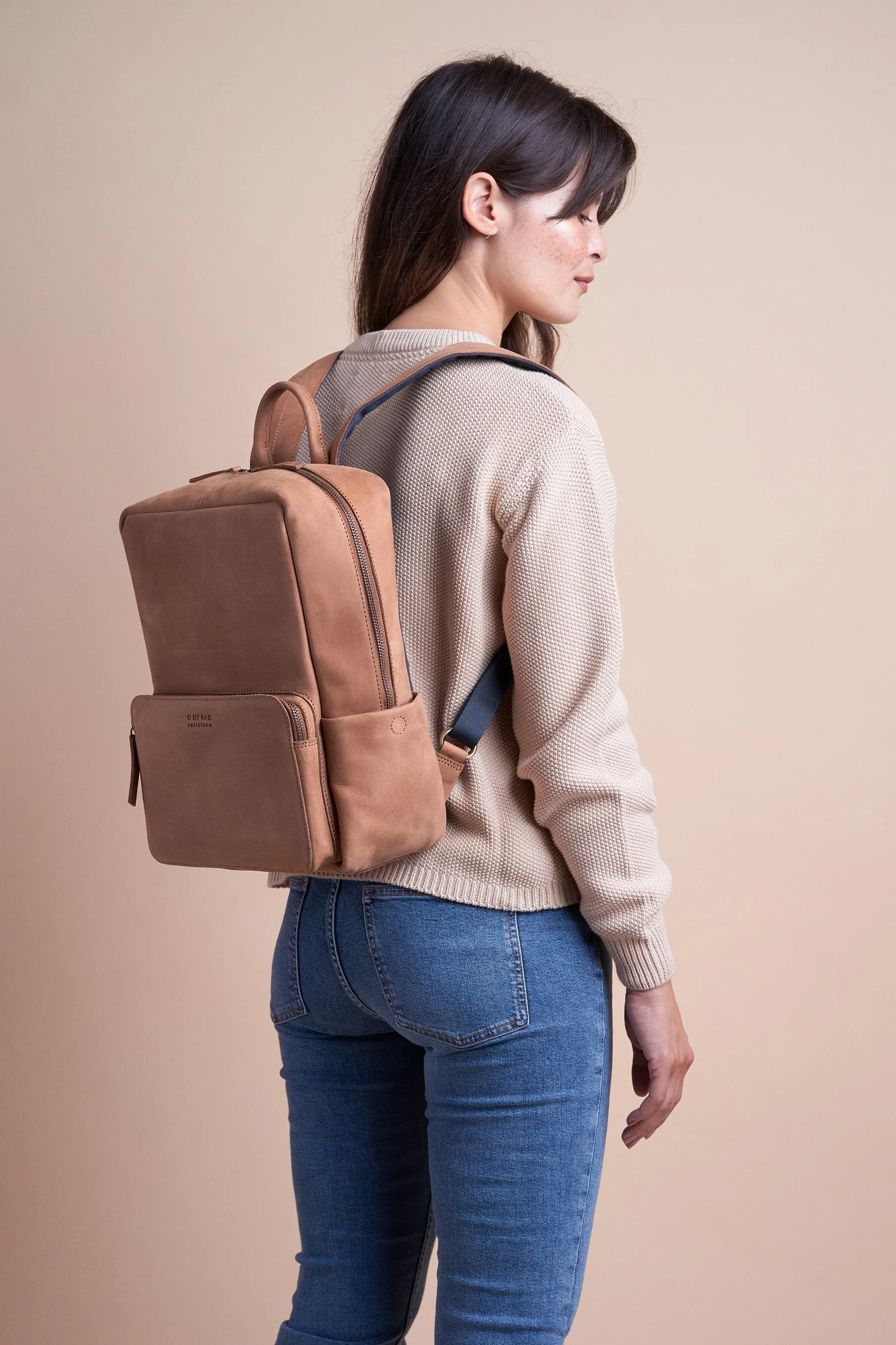 john backpack camel hunter leather