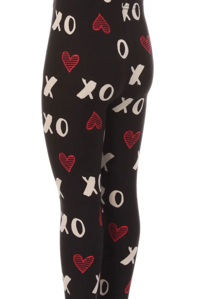 Kid's colorful XO hearts Pattern Printed Leggings