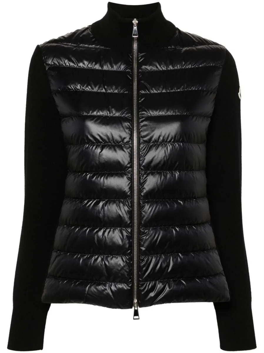 KNITTED-PANELS PUFFER JACKET