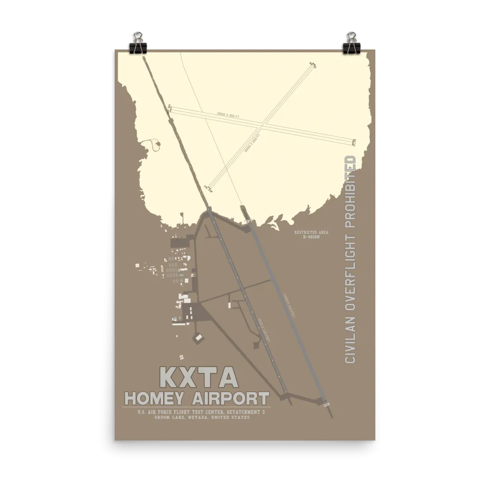 KXTA Homey Airport (Groom Lake, A.k.a. Area 51) Airport Layout Art