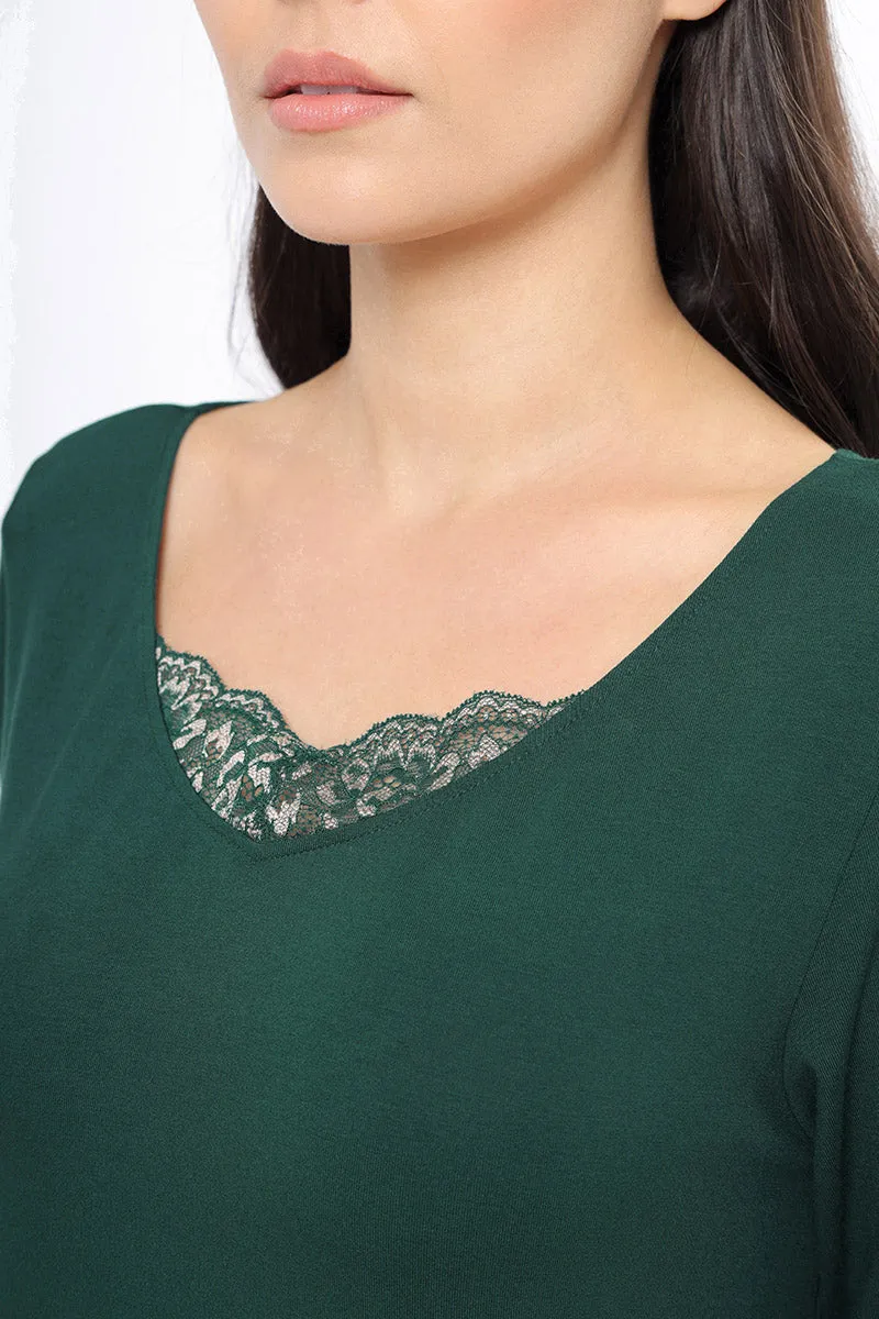 Lace Touch Sleep Top - Botanical Gardens