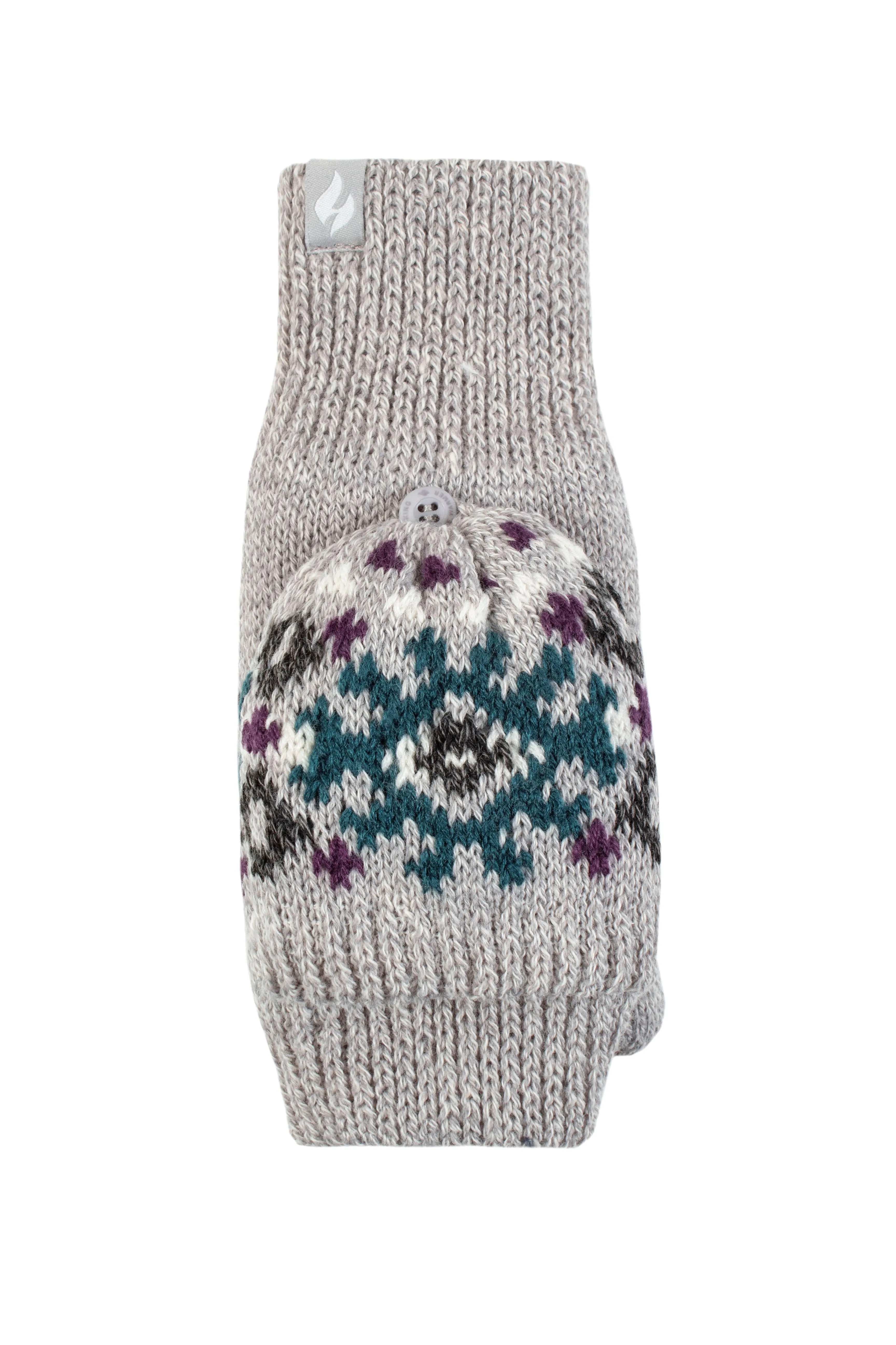 Ladies Heather Converter Mittens - Light Grey