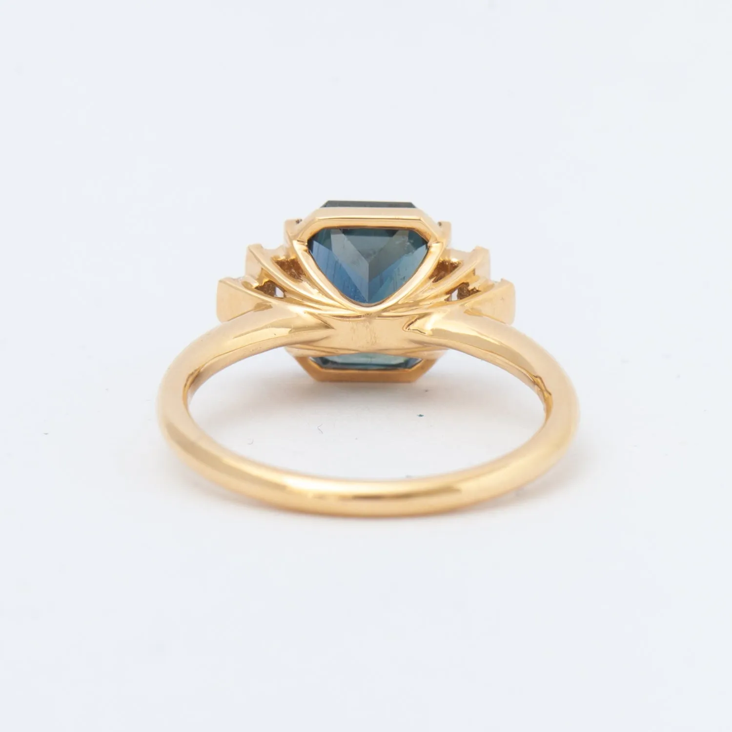 Lagoon Teal Sapphire & Diamond Ring