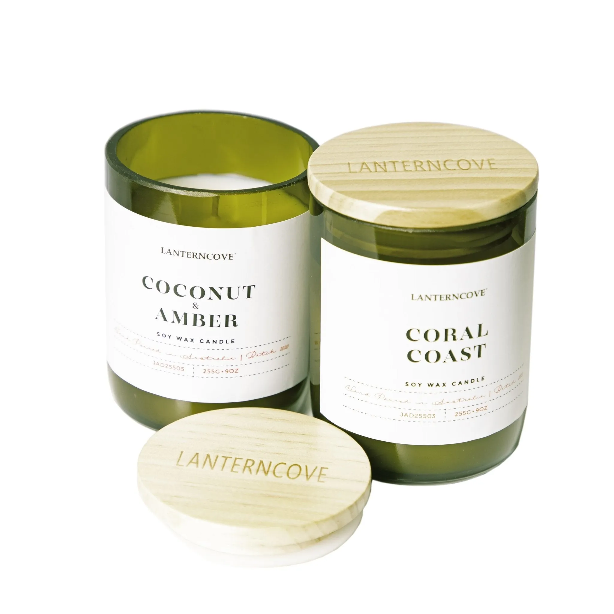 Lantern Cove Jade Coconut and Amber 9oz Soy Candle