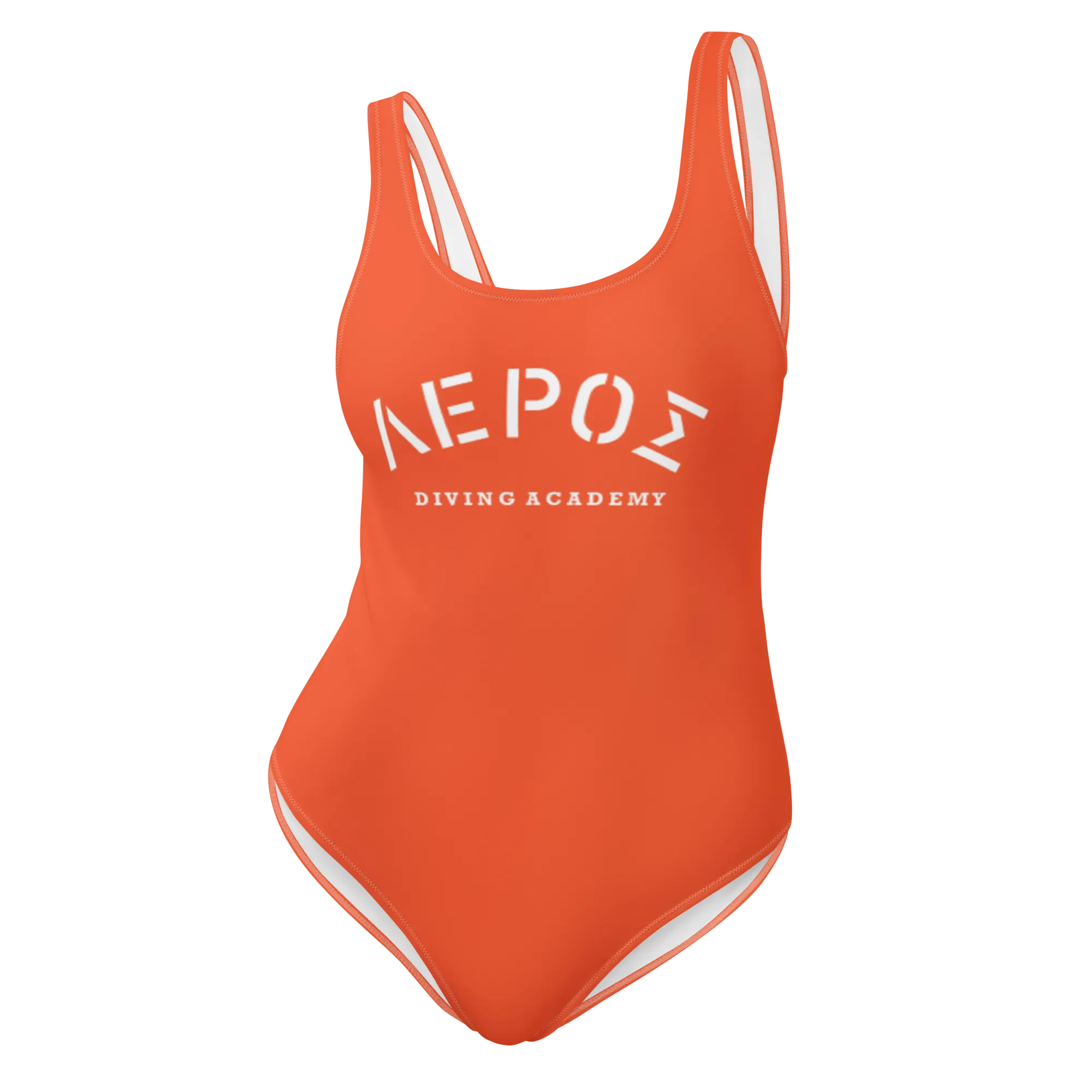 Leros Diving Academy Orange 1991 One-Piece Swimsuit