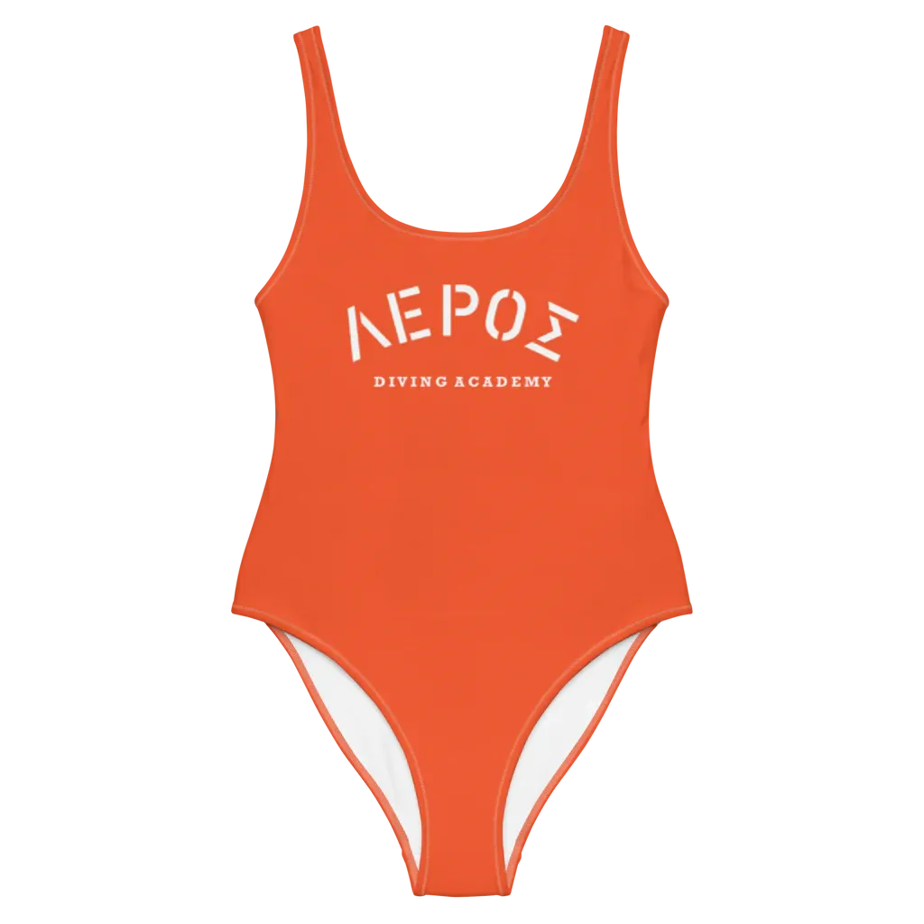 Leros Diving Academy Orange 1991 One-Piece Swimsuit