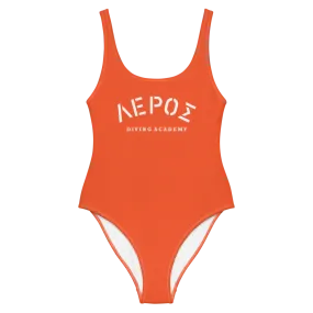 Leros Diving Academy Orange 1991 One-Piece Swimsuit