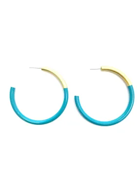 Lg LIZ Hoops in Peacock Blue