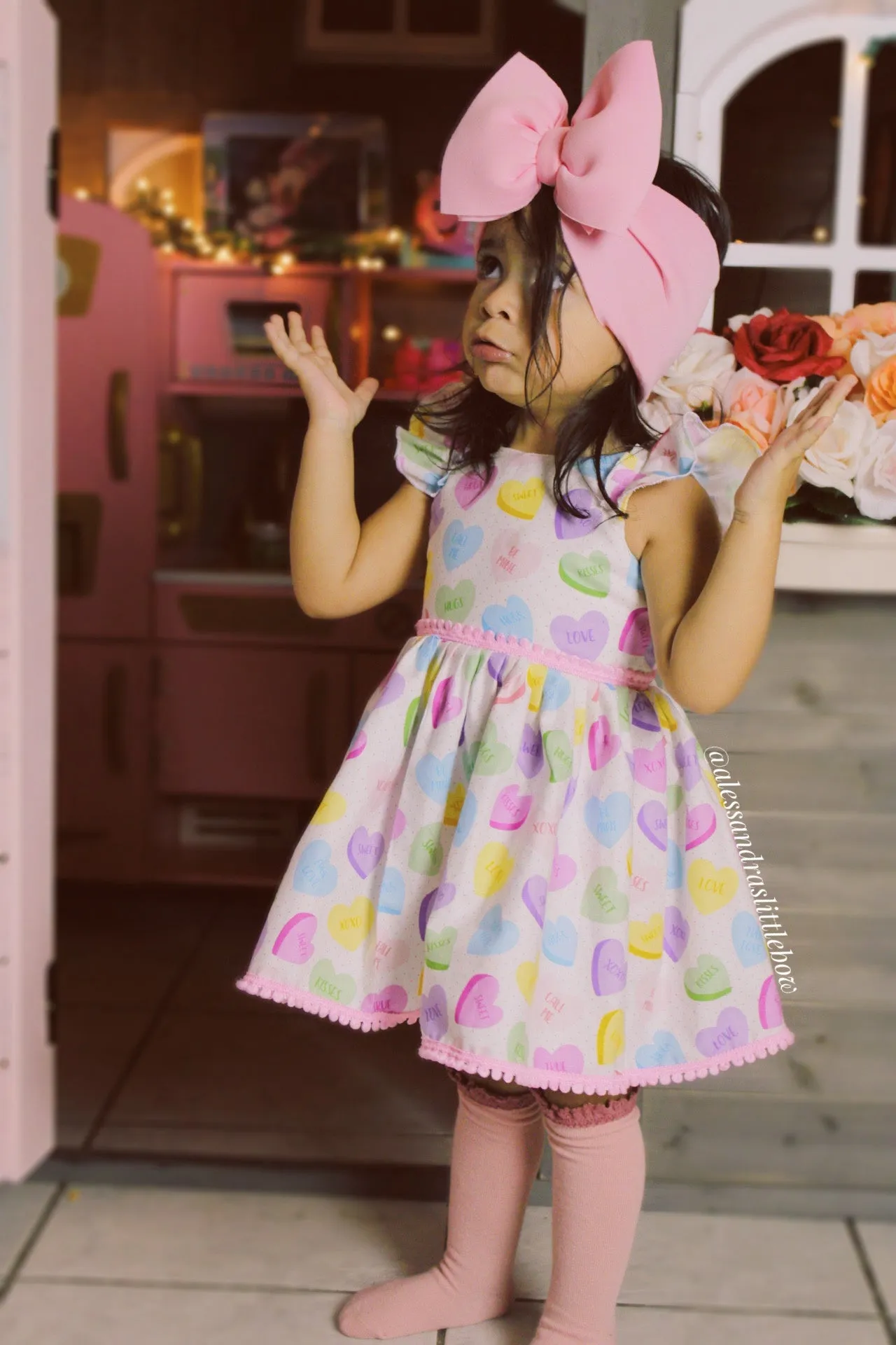 Lisa Dress in Valentine's Conversation Hearts