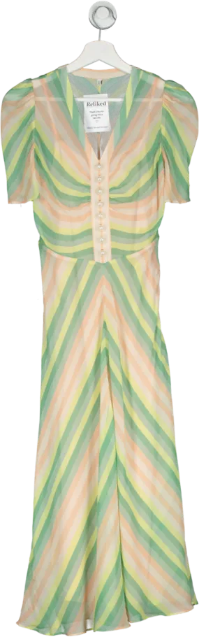 LK Bennett Multicoloured Holzer Silk Striped Dress UK 6