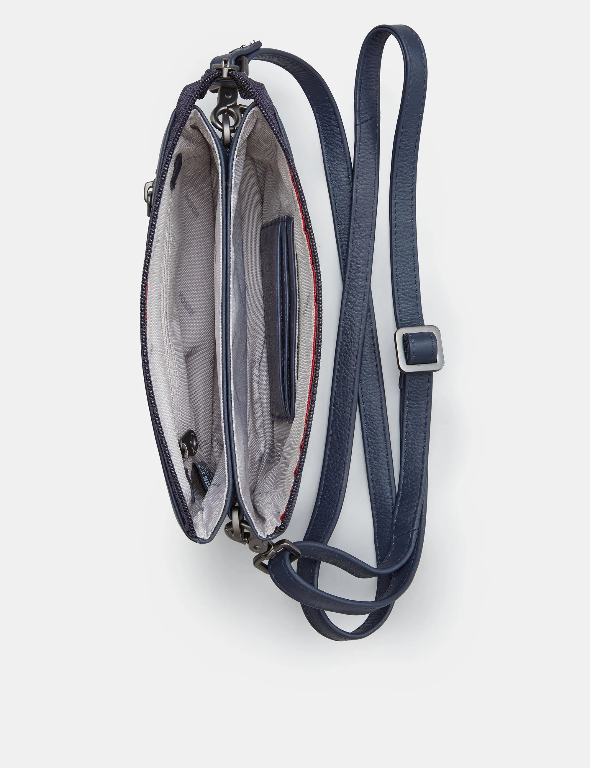 Logan Navy Leather Mulitway Cross Body Bag