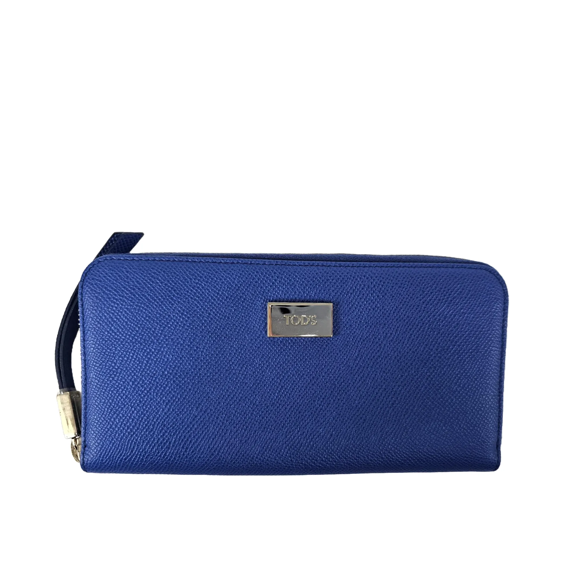 Long Zippy Wallet in Blue Leather