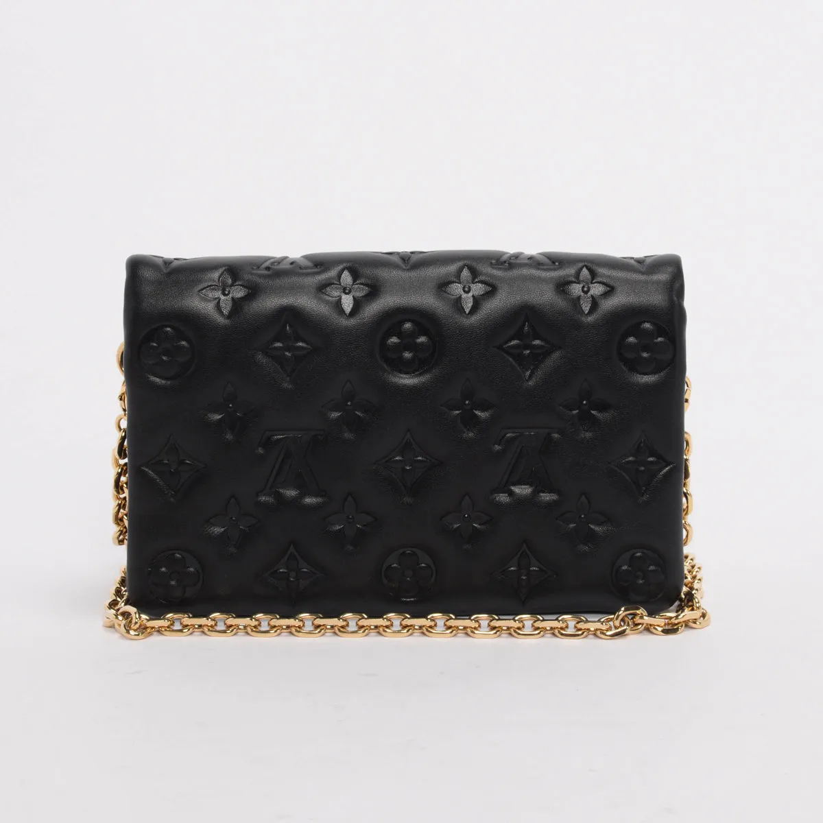 Louis Vuitton Black Monogram Lambskin Coussin Pochette