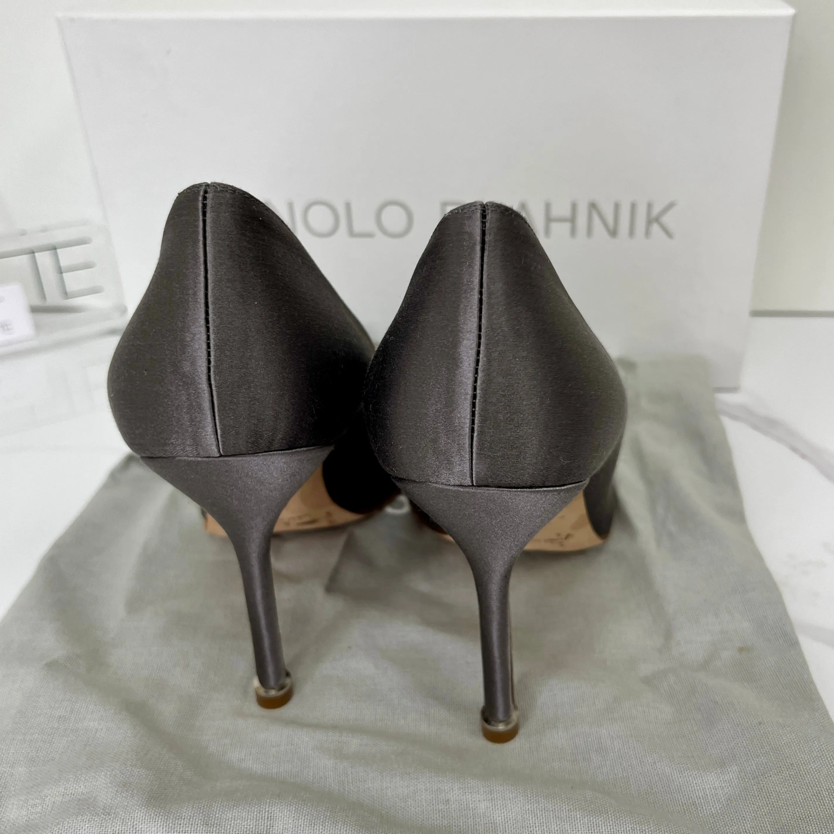 Manolo Blahnik Satin Jewel Buckle Pumps (105mm) - Size 37.5