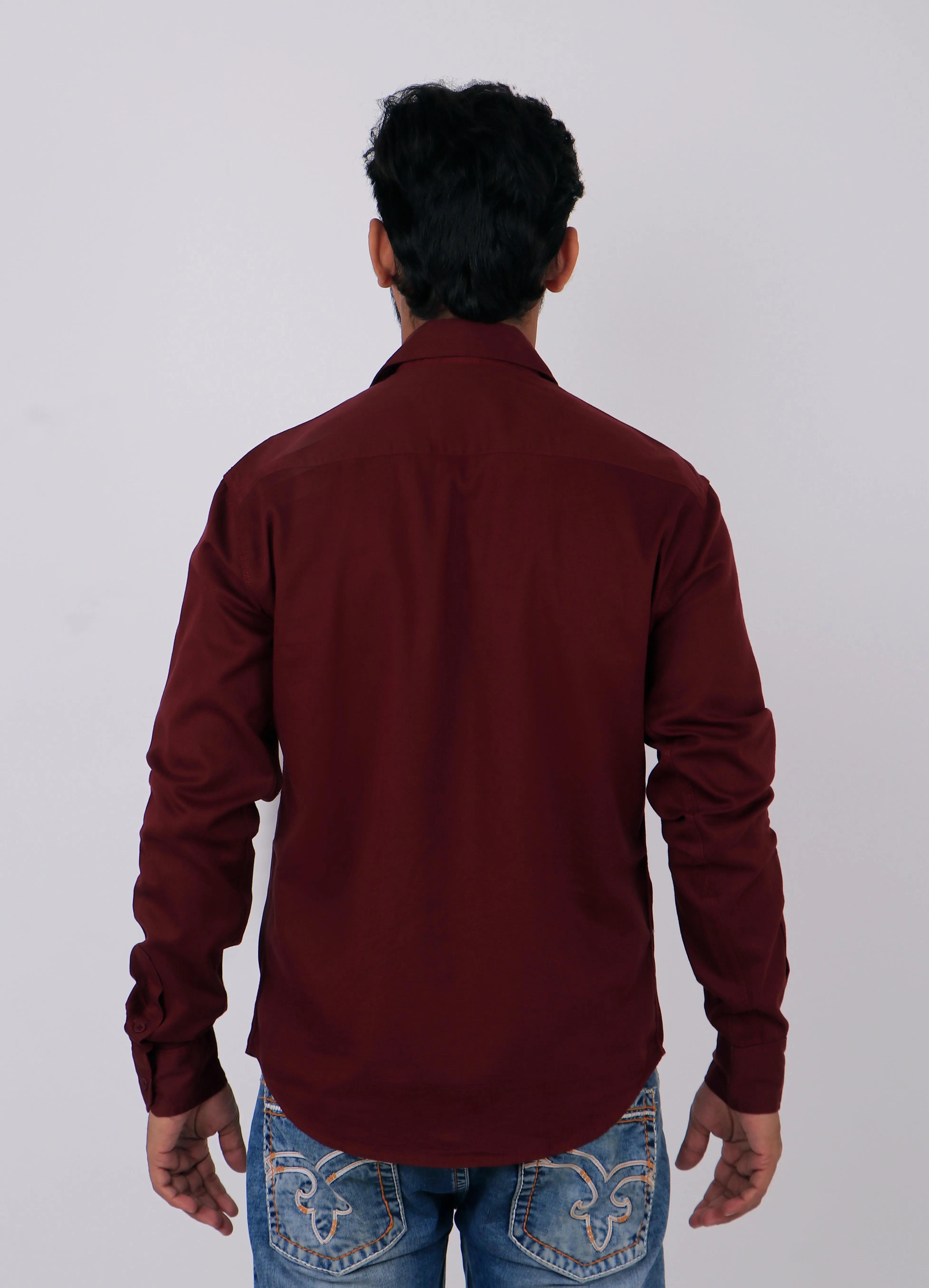 Maroon Men's Regular Fit Full Sleeves Casual Shirts