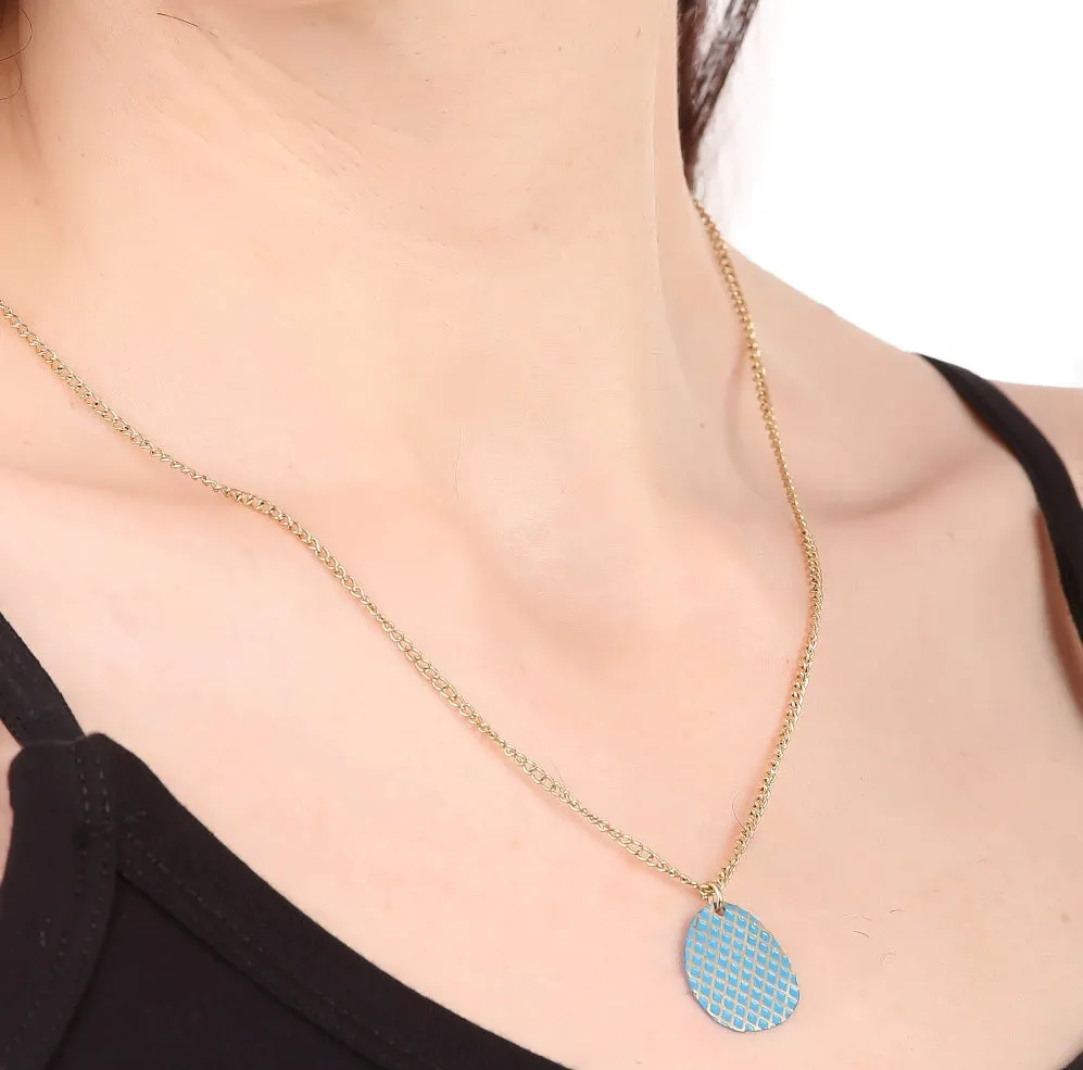 Maya necklace, blue - Wholesale