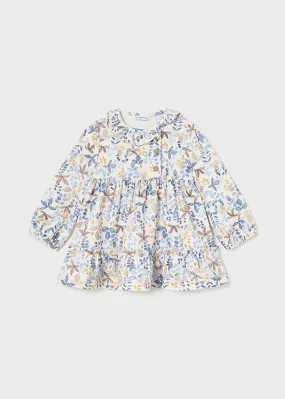 Mayoral Baby Girl Blue And Beige Dress 2914 050