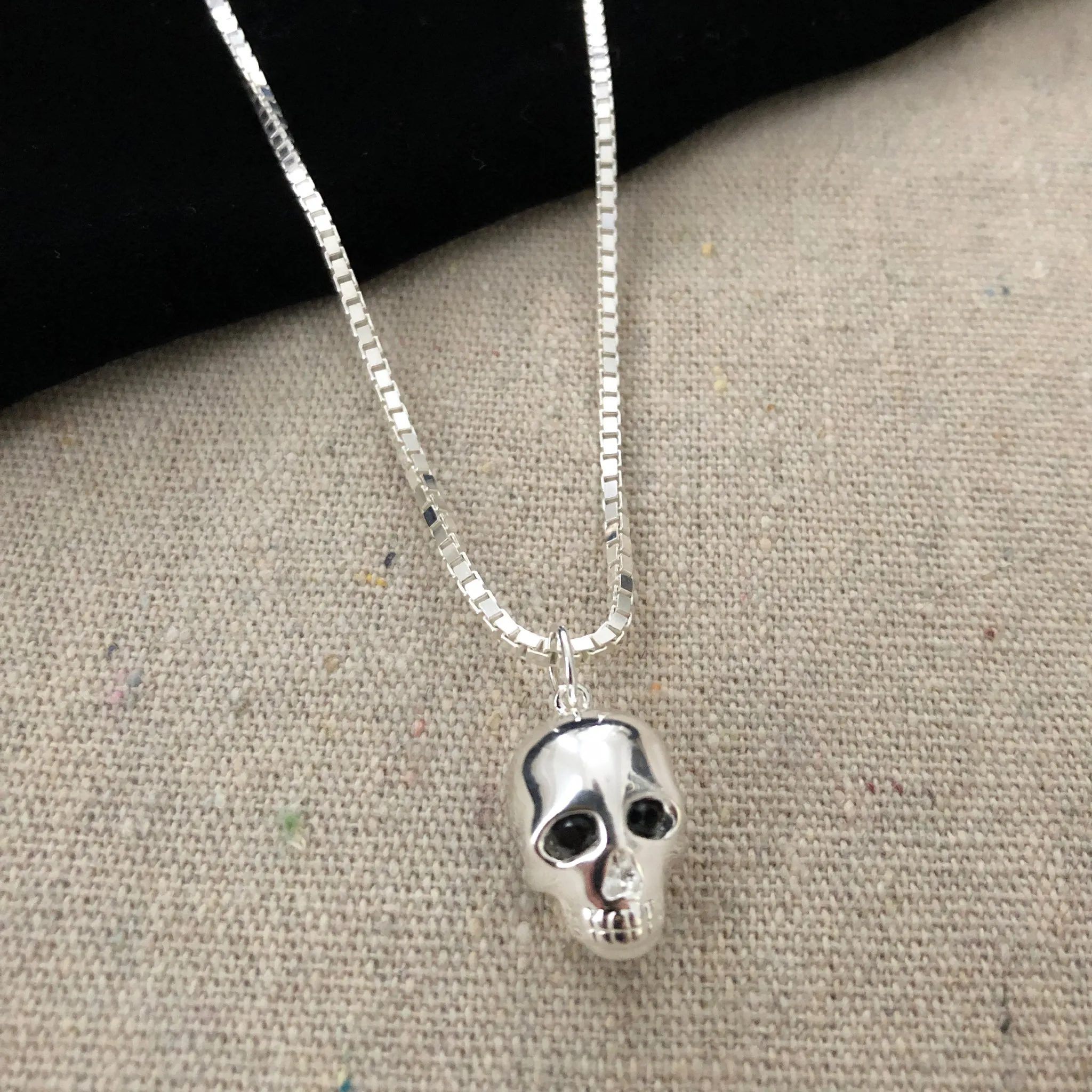 Memento Mori Skull Necklace - Silver