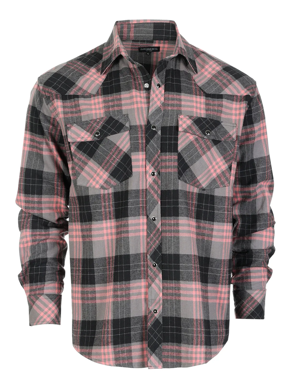 Men's Flannel Plaid Shirt w/ Snaps