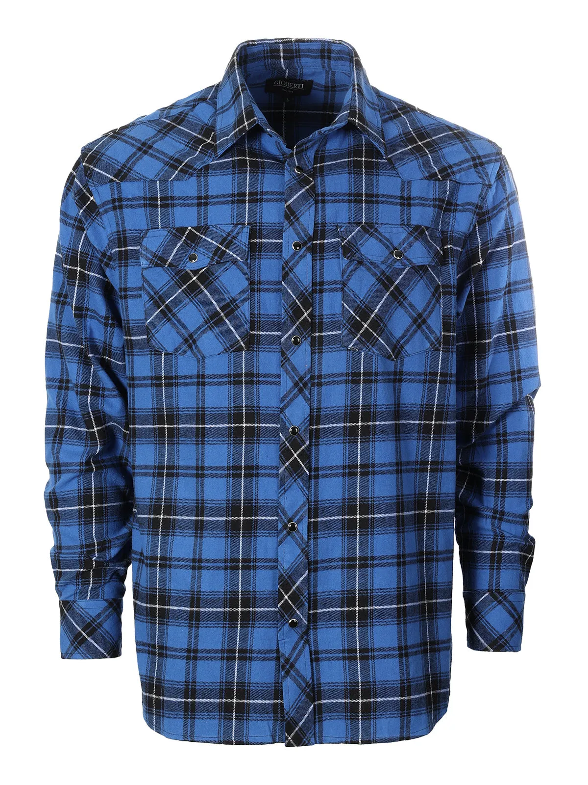 Men's Flannel Plaid Shirt w/ Snaps