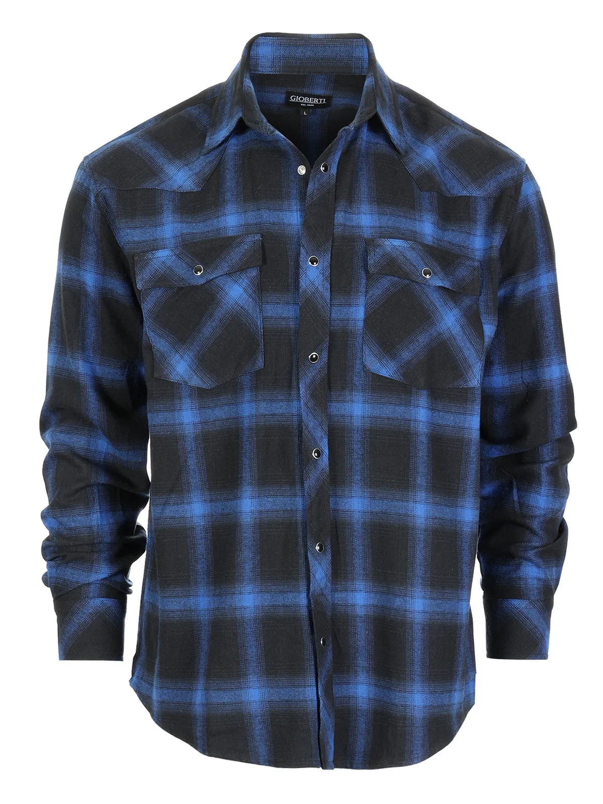 Men's Flannel Plaid Shirt w/ Snaps